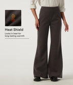 Mid Rise Fleece Flare Work Trousers — Black Coffee — view 1