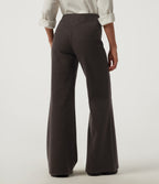 Mid Rise Fleece Flare Work Trousers — Black Coffee — view 2