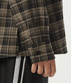 Long Sleeve Plaid Casual Shirt — Pottery Brown Grid — view 7