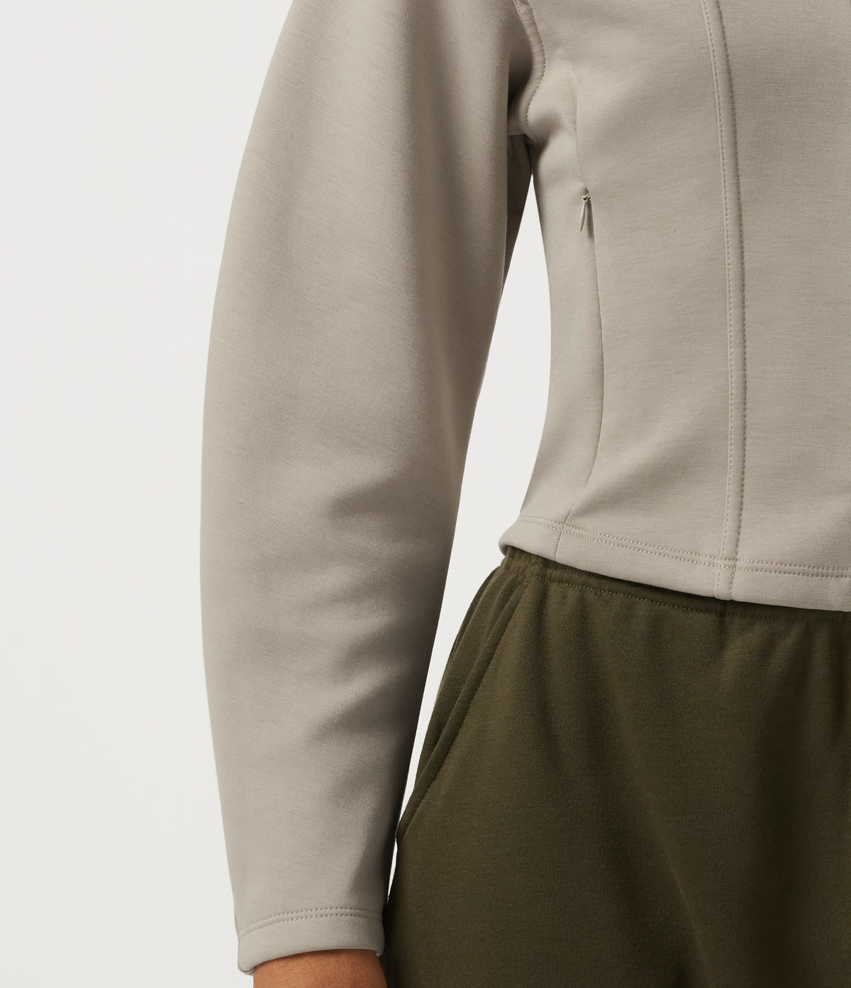 Lapel Collar Long Sleeve Casual Jacket with Pockets — Feather Gray — view 7