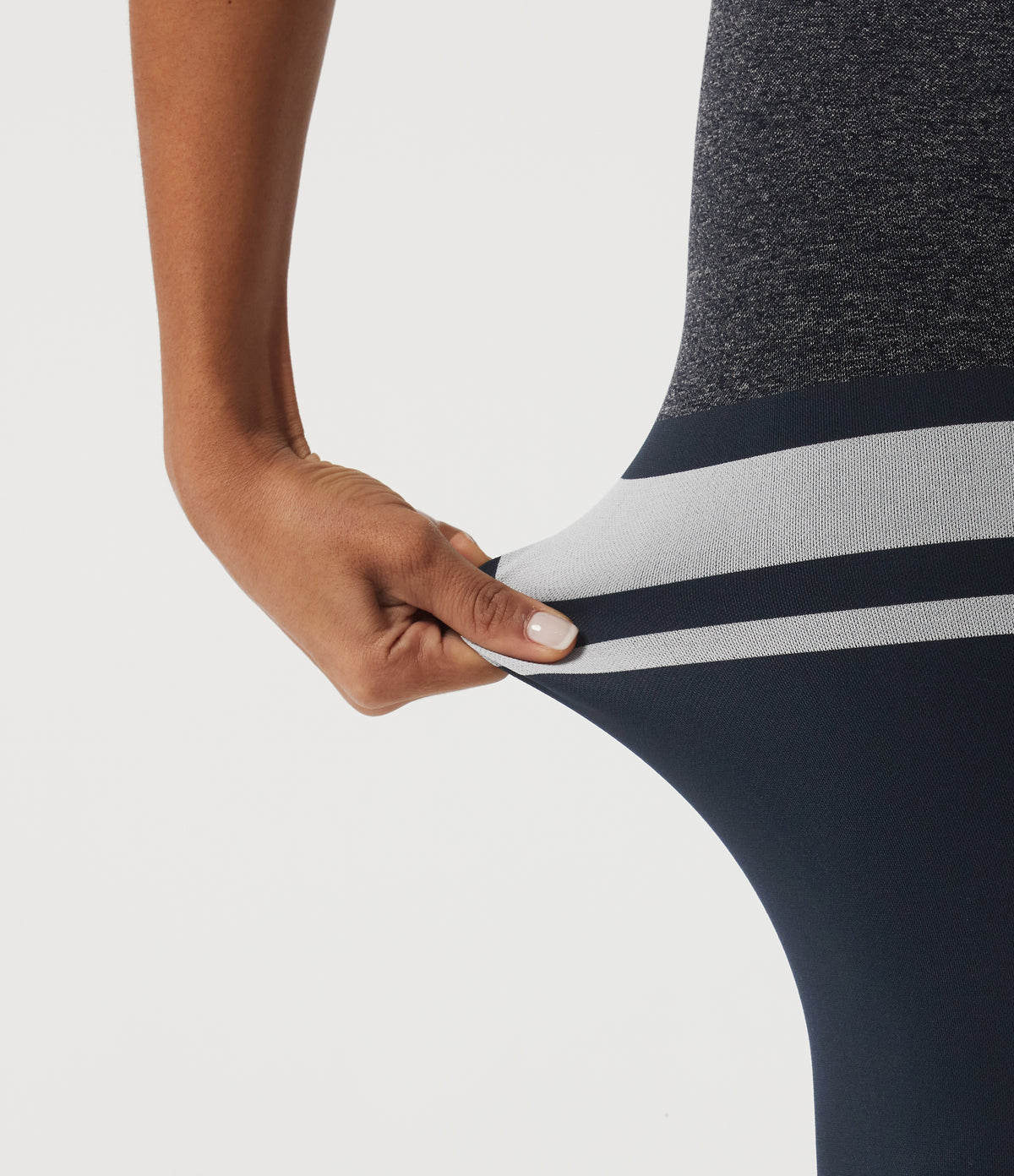 Mid Rise Skinny Color Block Seamless Yoga Leggings — Dark Sapphire — view 6