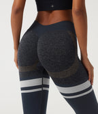 Mid Rise Skinny Color Block Seamless Yoga Leggings — Dark Sapphire — view 5
