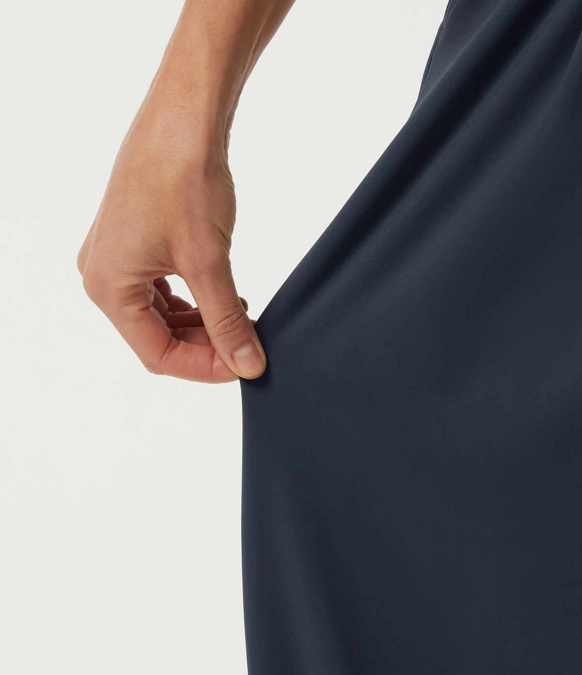 High Waisted Tapered Yoga Joggers with Pockets — Midnight Blue — view 7