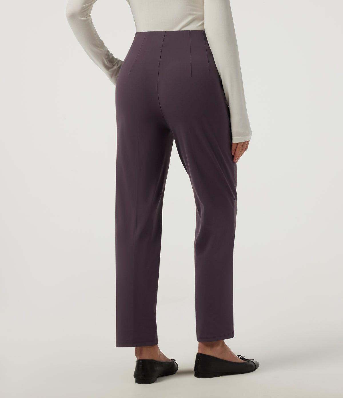 Mid Rise Tapered Work Trousers with Pockets — Dusky Evening purple — view 2