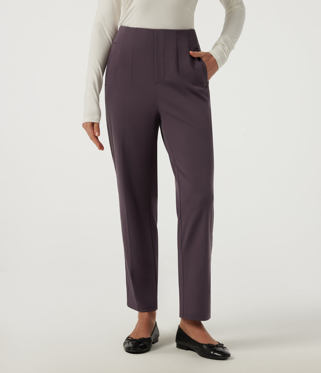 Mid Rise Tapered Work Trousers with Pockets — Dusky Evening purple — view 1
