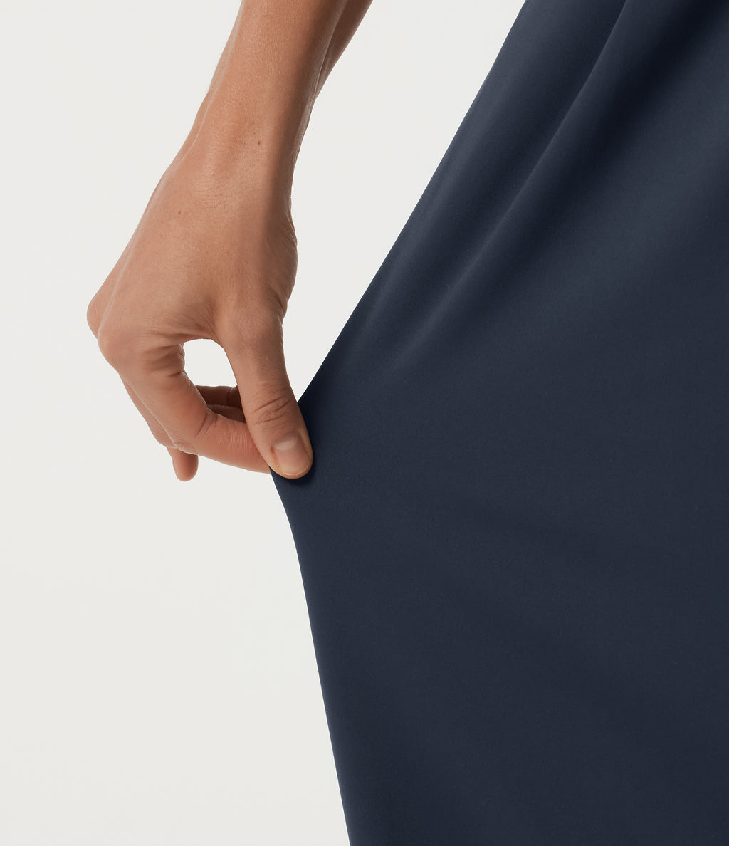 Mid Rise Tapered Work Trousers with Pockets — Midnight Blue — view 6