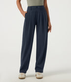 Mid Rise Tapered Work Trousers with Pockets — Midnight Blue — view 1