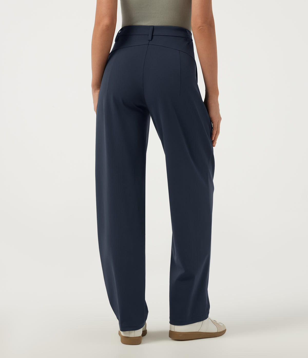 Mid Rise Tapered Work Trousers with Pockets — Midnight Blue — view 2