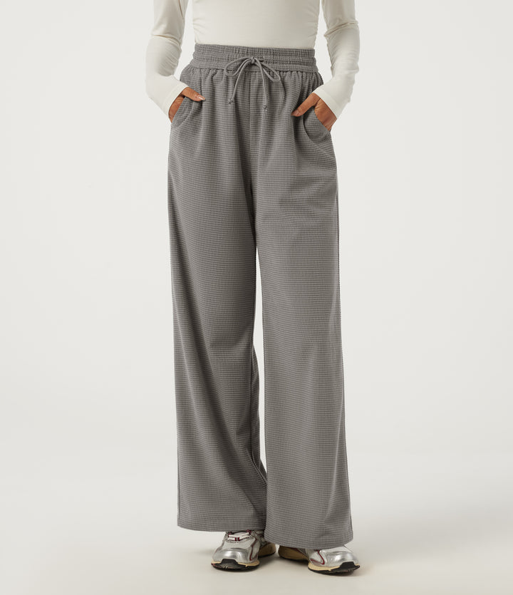 High Waisted Baggy Corduroy Casual Trousers with Pockets — Steeple Gray — view 1
