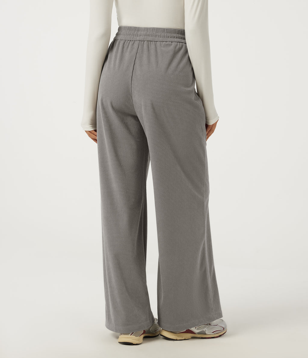 High Waisted Baggy Corduroy Casual Trousers with Pockets — Steeple Gray — view 2