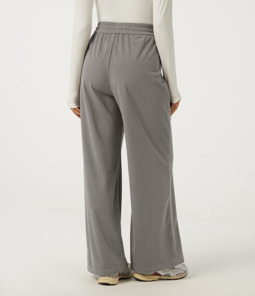 High Waisted Baggy Corduroy Casual Trousers with Pockets — Steeple Gray — view 2
