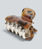 Leopard Print Metal Casual Hair Clip — Sand Leopard Denim — view 4