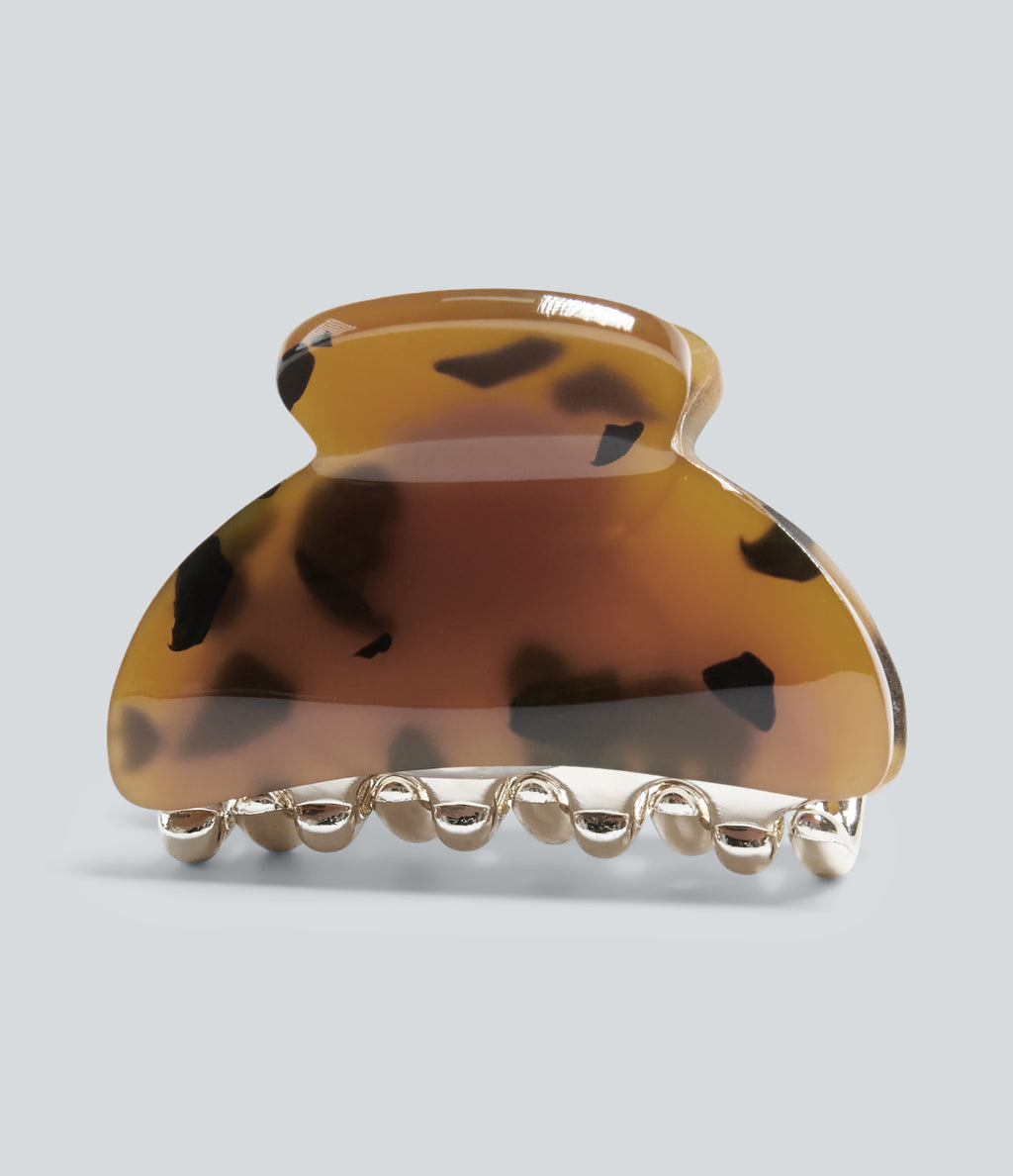 Leopard Print Metal Casual Hair Clip — Sand Leopard Denim — additional view