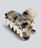 Leopard Print Metal Casual Hair Clip — Black Yellow Leopard Print — view 1