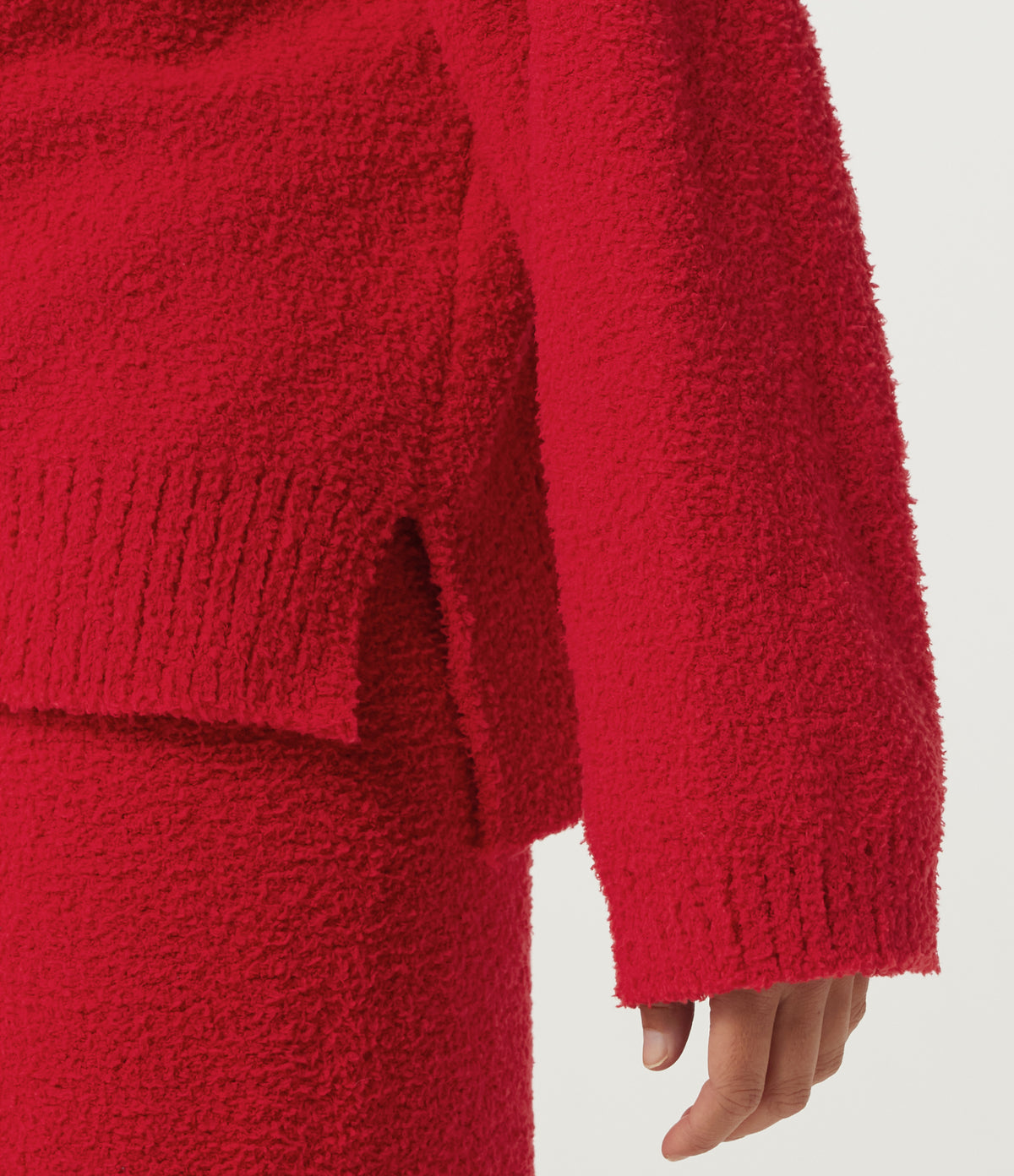 V Neck Long Sleeve Lounge Top — Poinsettia — view 5