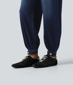 Mid Rise Casual Balloon Jeans with Pockets — Inkling Blue Denim — view 6