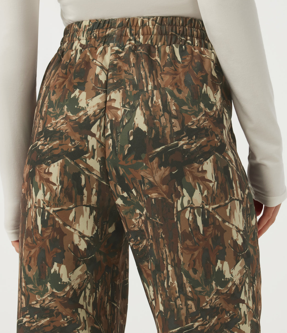 High Waisted Casual Sweatpants with Pockets — Fall Birch Camo — view 5