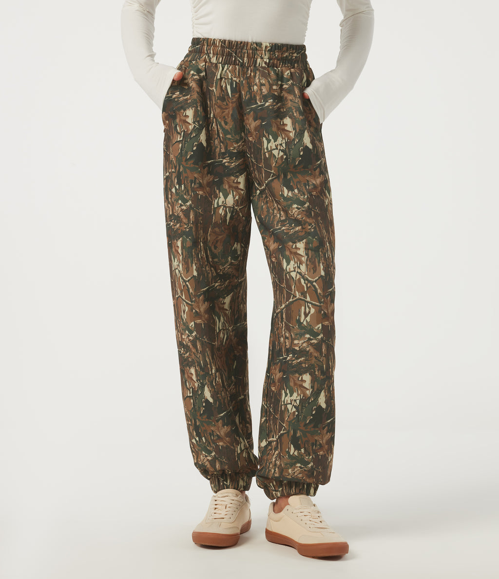 High Waisted Casual Sweatpants with Pockets — Fall Birch Camo — view 3