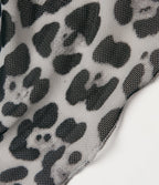 Mock Neck Long Sleeve Leopard Print Casual T-Shirt with Thumbholes — Charcoal Camo — view 8