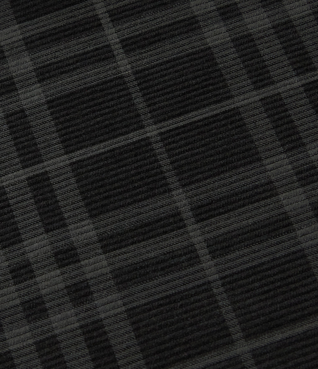 High Waisted Straight Leg Corduroy Casual Trousers with Pockets — Blue Slate Argyle — view 7