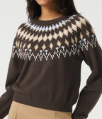 Round Neck Long Sleeve Geometric Casual Jumper — Delicioso — view 5
