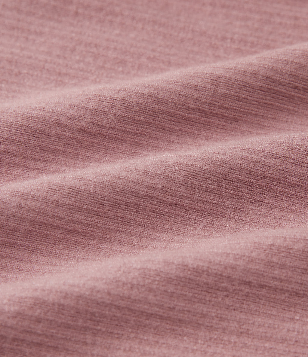 Mock Neck Long Sleeve Work Jumper with Thumbholes — Ash Rose — view 8