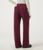 Mid Rise Straight Leg Casual Trousers with Pockets — Cabernet — view 2