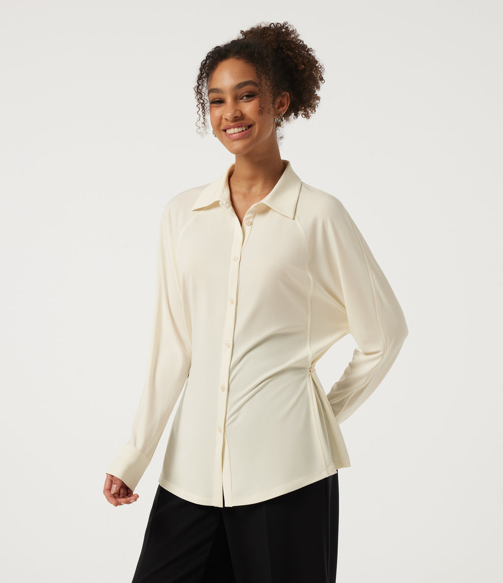 Raglan Long Sleeve Casual Shirt — Halo Linen — view 3