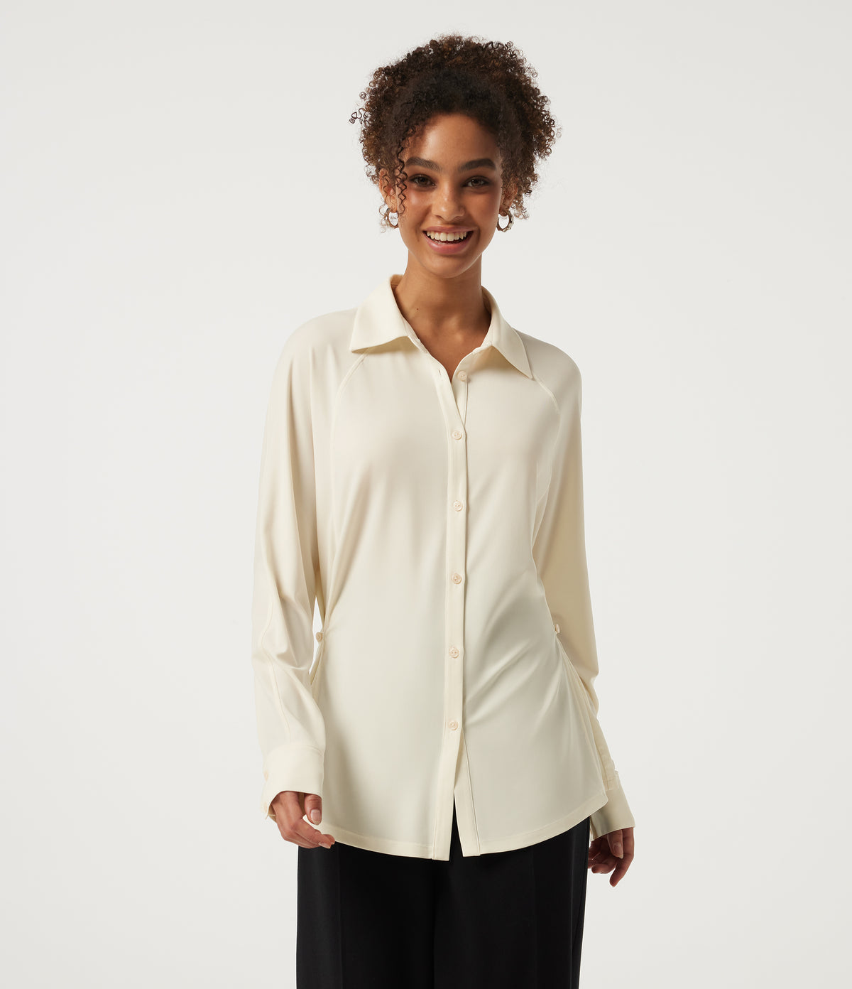 Raglan Long Sleeve Casual Shirt — Halo Linen — view 4