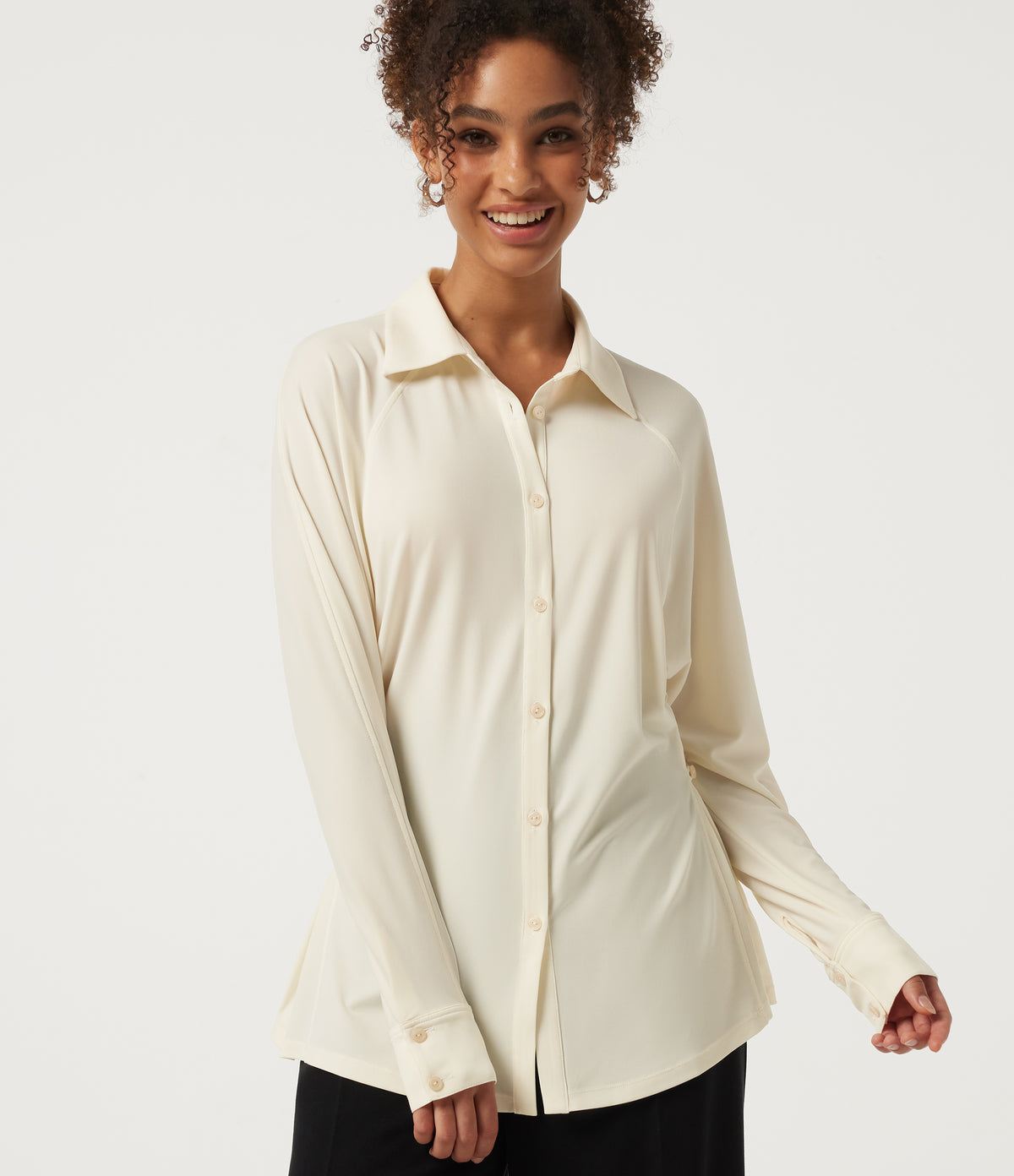 Raglan Long Sleeve Casual Shirt — Halo Linen — view 1
