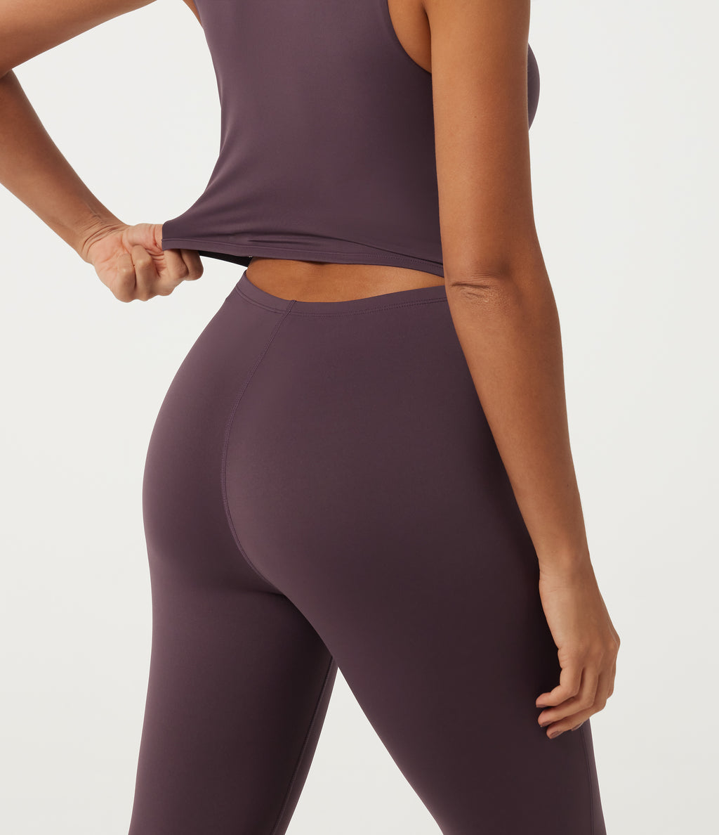 Airy V Neck Sleeveless Contrast Lace Yoga Jumpsuit with Built-in Bra - Edition — Potent Purple — view 5