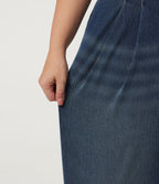 Plus Size Mid Rise Casual Cotton Jeans with Pockets — Pageant Blue Denim — view 6
