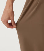 High Waisted Tapered Work Trousers with Pockets — Sepia — view 6