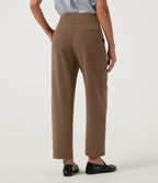 High Waisted Tapered Work Trousers with Pockets — Sepia — view 2