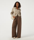 SpacerTek High Waisted Drawstring Baggy Casual Sweatpants with Pockets — Cocoa Brown — view 7
