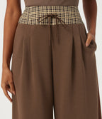 SpacerTek High Waisted Drawstring Baggy Casual Sweatpants with Pockets — Cocoa Brown — view 4