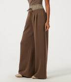 SpacerTek High Waisted Drawstring Baggy Casual Sweatpants with Pockets — Cocoa Brown — view 3