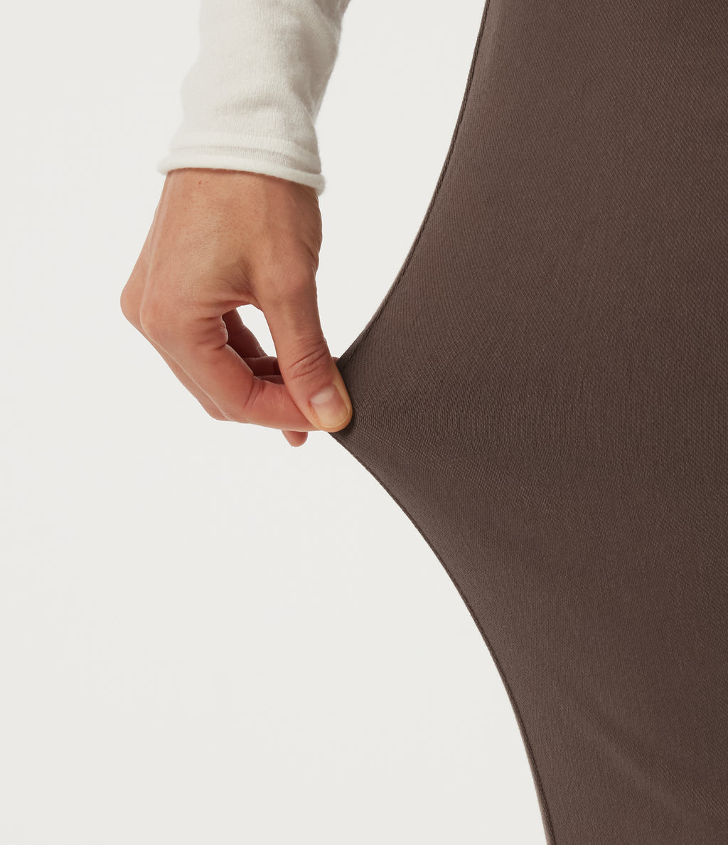 Mid Rise Slim Work Trousers with Pockets — Chocolate Martini — view 6