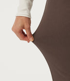 Mid Rise Slim Work Trousers with Pockets — Chocolate Martini — view 6