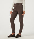 Mid Rise Slim Work Trousers with Pockets — Chocolate Martini — view 1