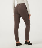 Mid Rise Slim Work Trousers with Pockets — Chocolate Martini — view 2
