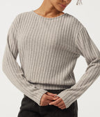 Long Sleeve Tie Back Lounging Top — Warm Grey Floral Velvet — view 7