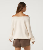Long Sleeve Pullover Casual Sweatshirt — Marshmallow — view 2