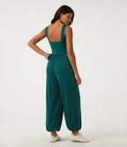 Square Neck Sleeveless Casual Jumpsuit with Pockets - Edition — June Bug — view 2