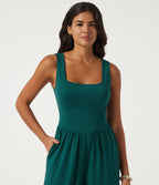 Square Neck Sleeveless Casual Jumpsuit with Pockets - Edition — June Bug — view 4