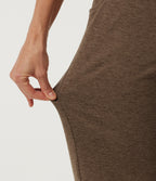 High Waisted Bootcut Tie Back Quick Dry Fleece Casual Trousers with Pockets — Claystone — view 6