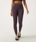 Quick Dry High Waisted Tummy Control Yoga Leggings with Pockets — Dusky Evening purple — view 2