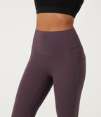 Quick Dry High Waisted Tummy Control Yoga Leggings with Pockets — Dusky Evening purple — view 8