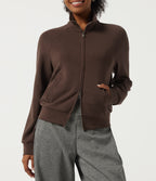 Stand Collar Long Sleeve Work Windbreaker Jacket with Pockets — Fresh Bark — view 5
