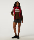 Round Neck Raglan Long Sleeve Patterned Casual Jumper — Autumn Flame — view 6
